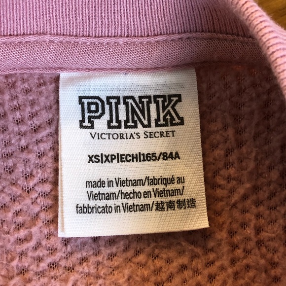 ⭐️ Victoria’s Secret PINK Sherpa Crew Sweatshirt in Damsel Pink EXTRA SMALL - Picture 13 of 16